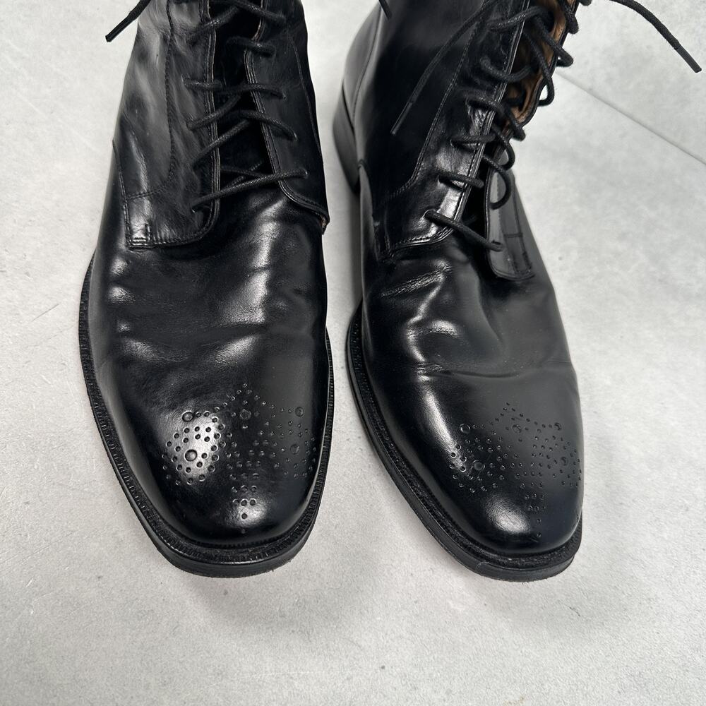 Cole Haan Boots Mens Size 10.5 Black Leather Lace Up Ankle Lionel Dress - Picture 2 of 14